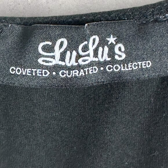 Lulus Black‎ Lace Up Bodysuit Size XS City of Angels Square Neck Plunge Snaps - Picture 6 of 11